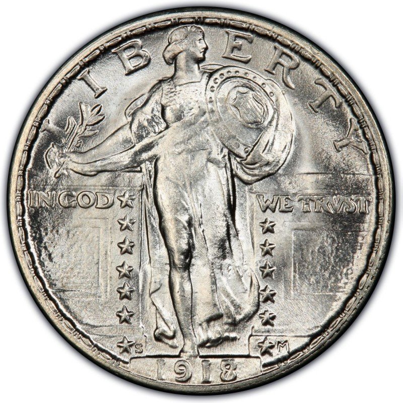 1918 Standing Liberty Quarter 銀貨 1918 Standing Liberty Quarter Values - Live Pricing | CoinValues.com