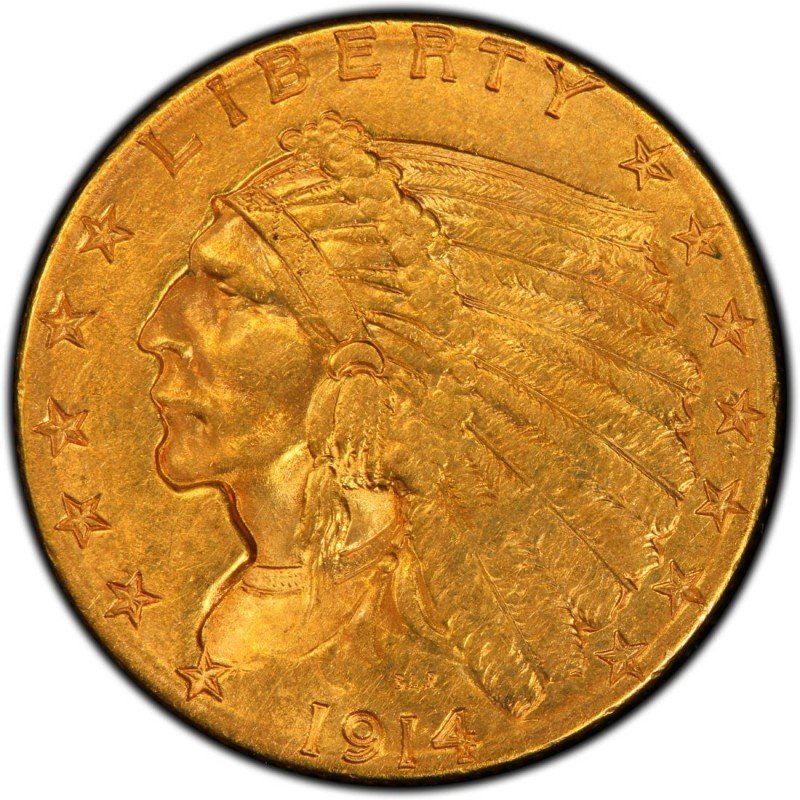 1914 Indian Head $2.50 Quarter Eagle Values - Live Pricing