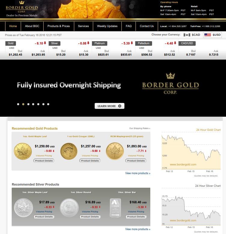 Canada's Leading Gold & Silver Dealer - Border Gold