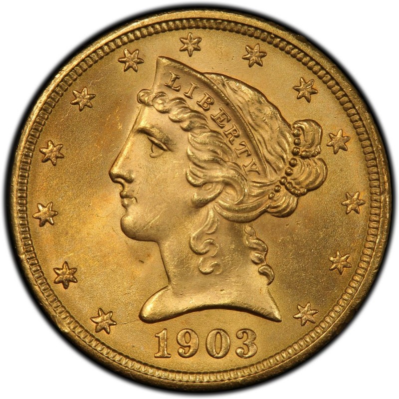 1903 Liberty Head $5 Half Eagle Values and Prices - Past Sales | CoinValues.com