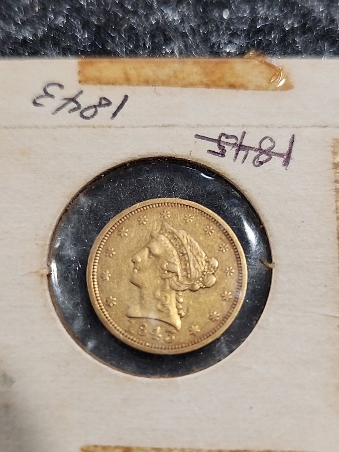 Business 1843 Year Quarter Eagle $2.50 US Gold Coins (Pre - 1933