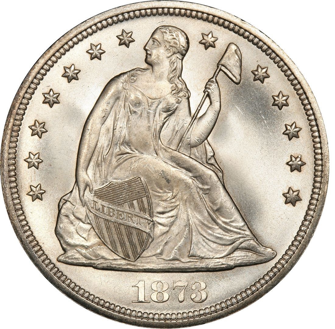 1873 Seated Liberty Silver Dollar Values and Prices Past Sales