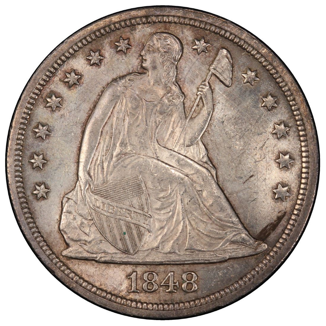 1848 Seated Liberty Silver Dollar Values And Prices Past Sales 