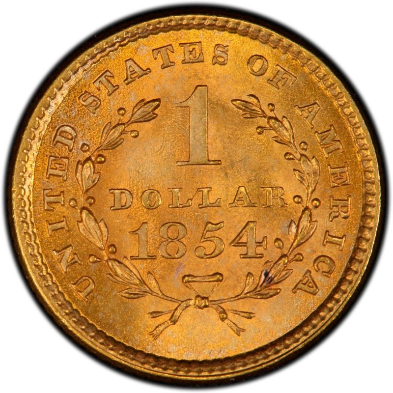 1854 Liberty Head Gold 1 Coin Values and Prices Past Sales