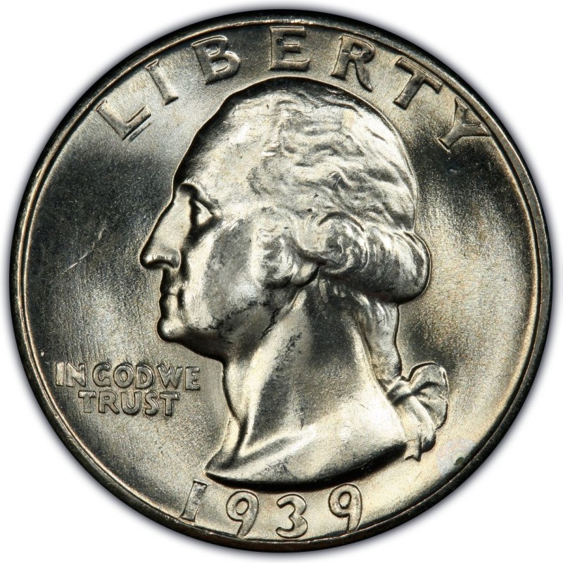 1939 Washington Silver Quarter EF Uncertified 