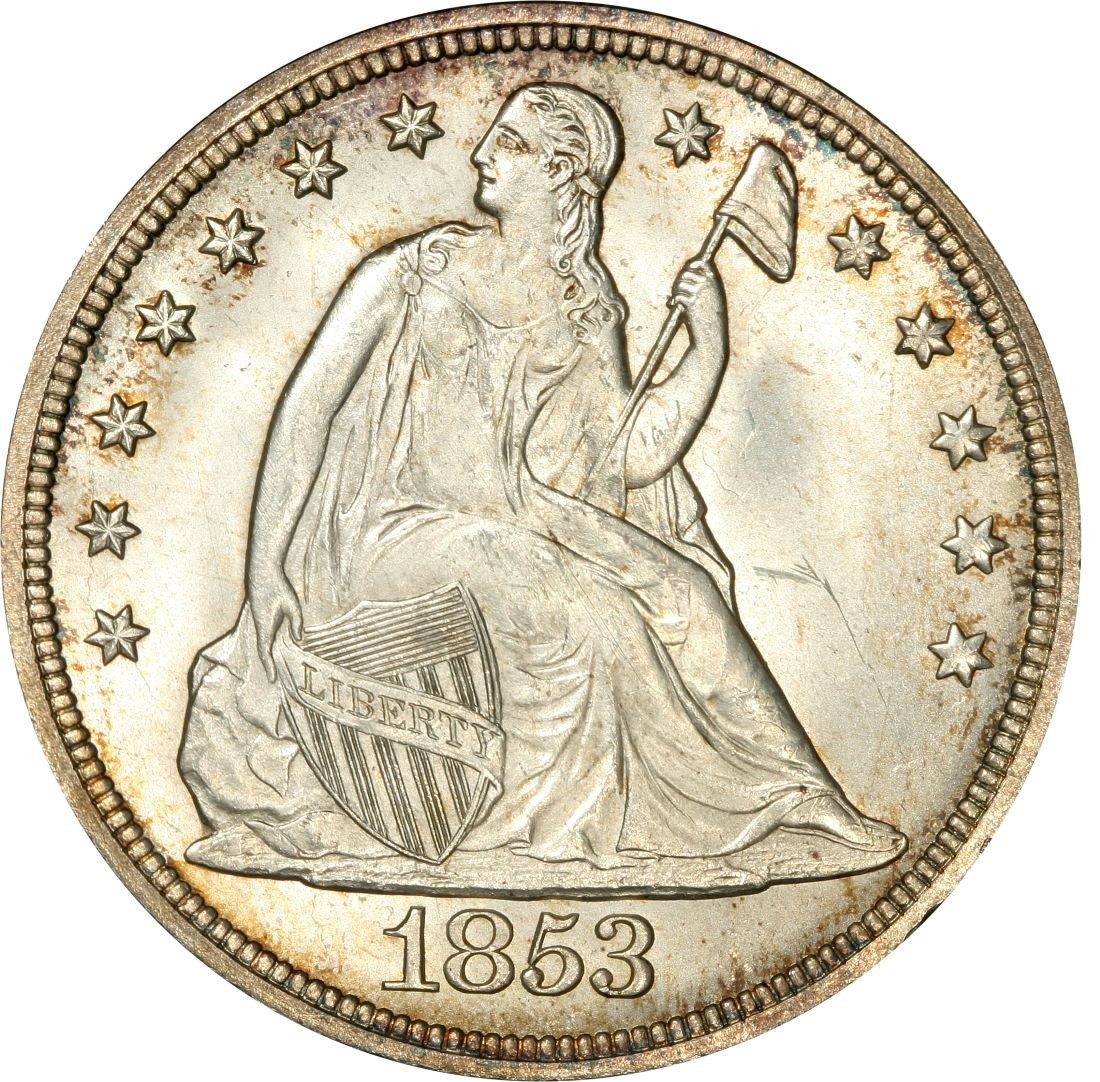 1853 Seated Liberty Silver Dollar Values and Prices - Past Sales | CoinValues.com