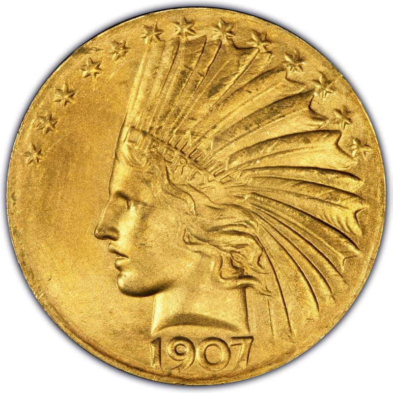 1907 Indian Head Gold 10 Eagle Values and Prices Past Sales