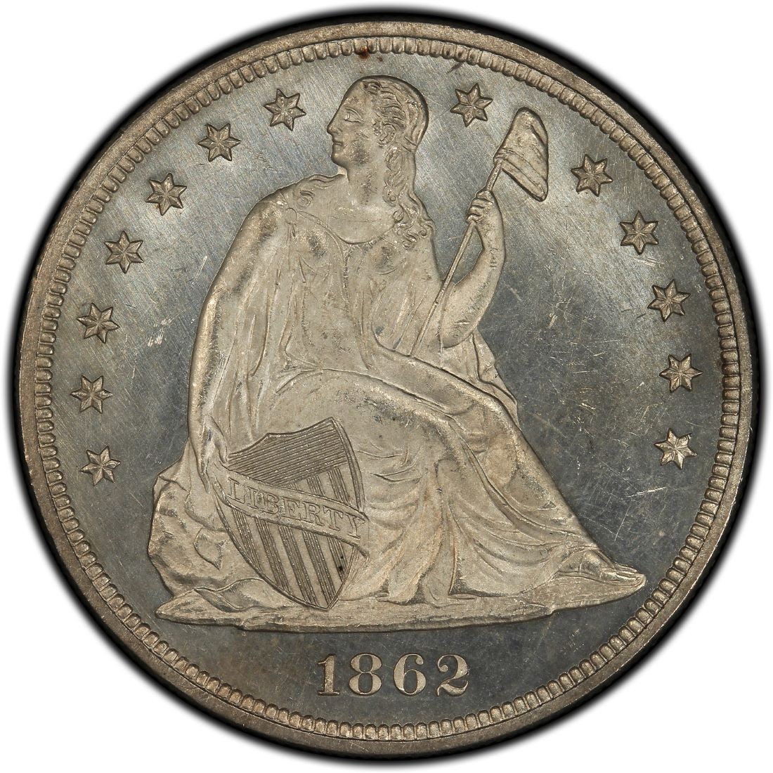 1862 Seated Liberty Silver Dollar Values and Prices - Past Sales