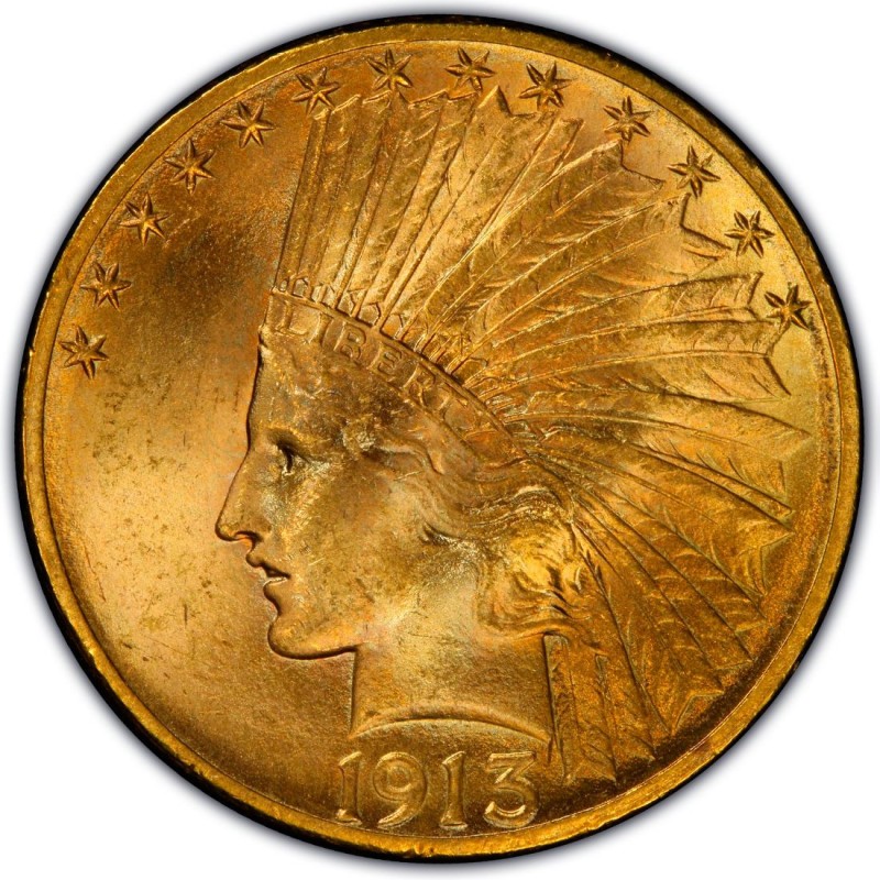 1913 Indian Head Gold 10 Eagle Values and Prices Past Sales