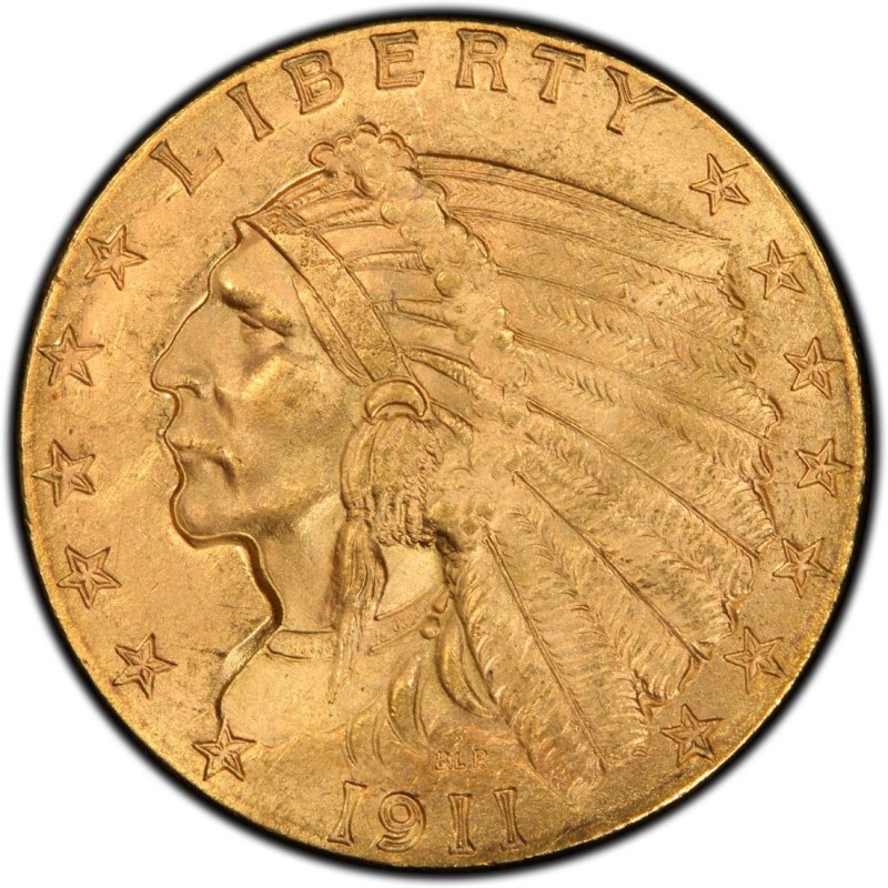 1911 Indian Head $2.50 Quarter Eagle Values and Prices - Past