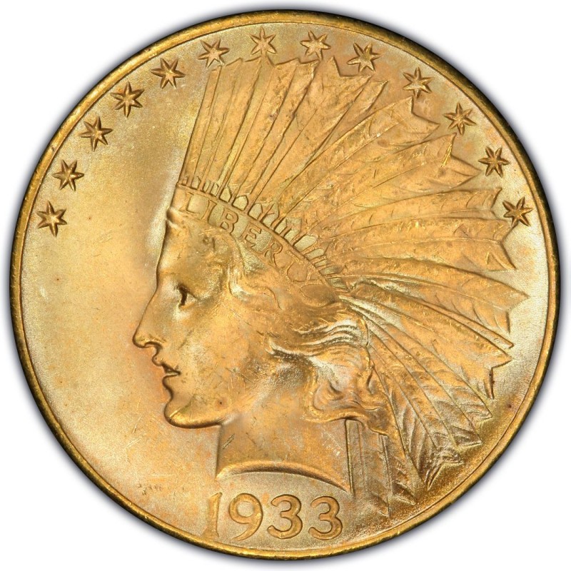 1933 Indian Head Gold 10 Eagle Values And Prices Past