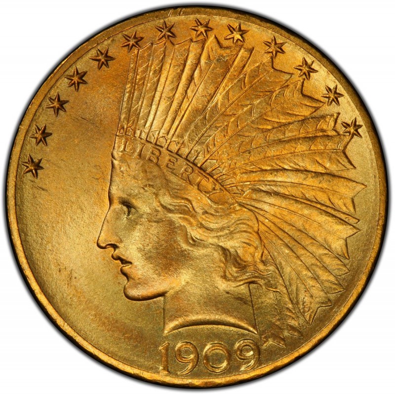 1909 Indian Head Gold $10 Eagle Values and Prices - Past Sales