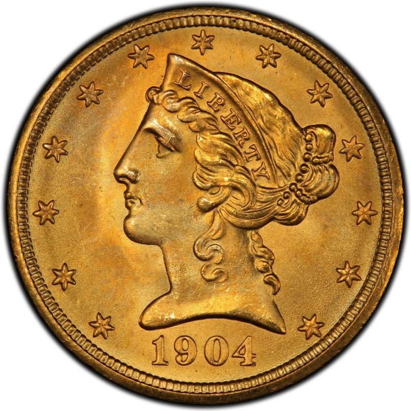 1904 Liberty Head $5 Half Eagle Values and Prices - Past Sales | CoinValues.com