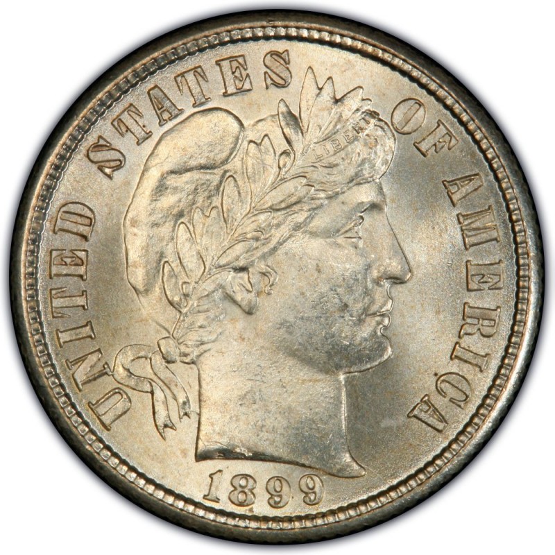 1899 Barber Dime Values and Prices - Past Sales | CoinValues.com