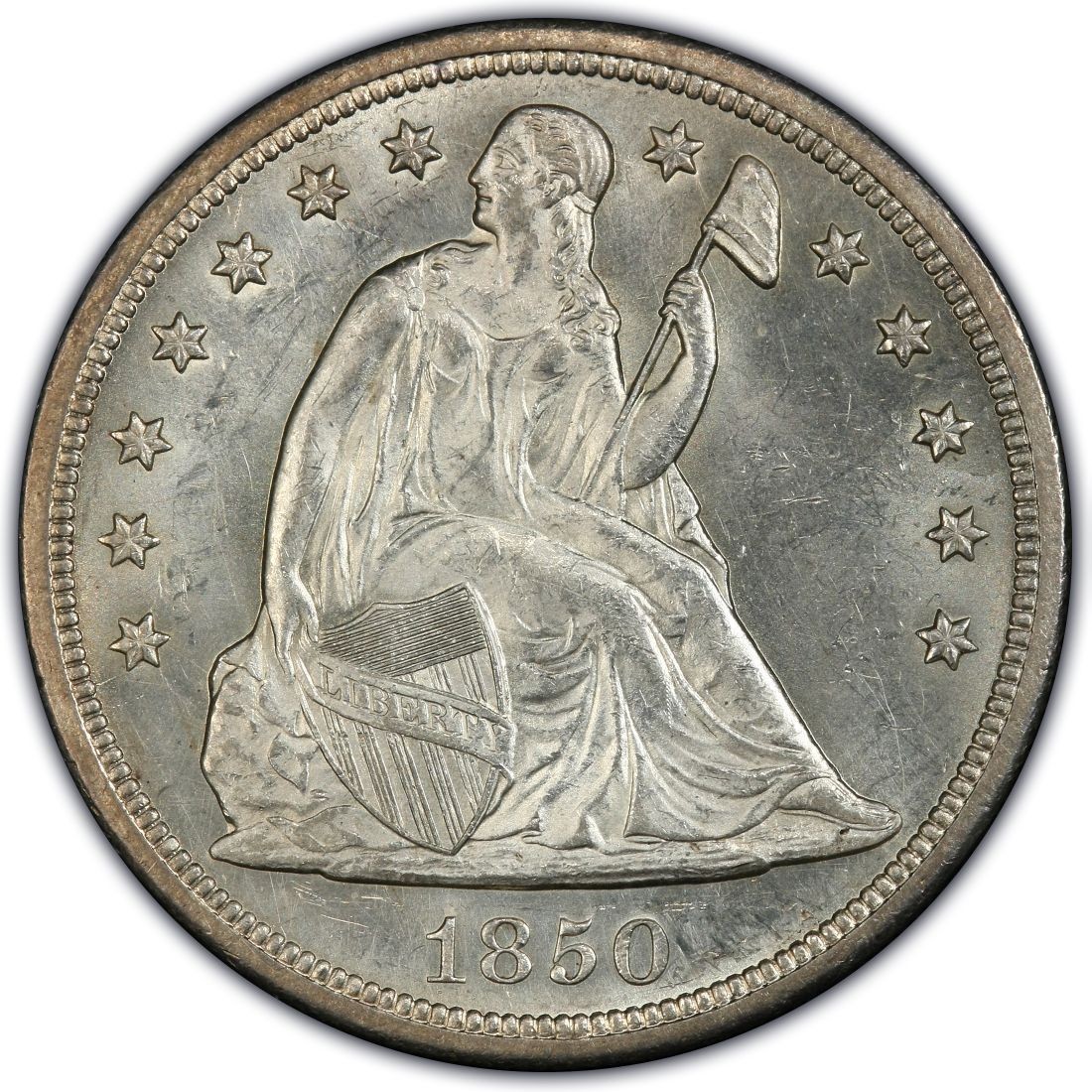 1850 Seated Liberty Silver Dollar Values and Prices - Past Sales | CoinValues.com