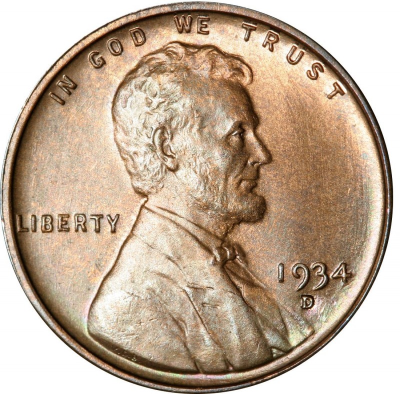 1934 Lincoln Wheat Pennies Values and Prices Past Sales