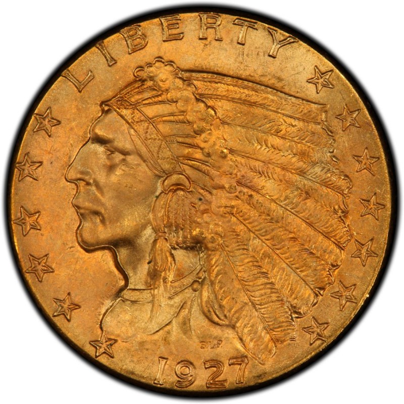 1927 Indian Head $2.50 Quarter Eagle Values and Prices - Past