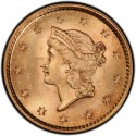1852 Liberty Head Gold $1 Coin