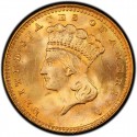 1861 Large Head Indian Princess Gold Dollar