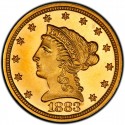 1883 Liberty Head $2.50 Gold Quarter Eagle Coin