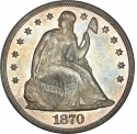 1870 Seated Liberty Silver Dollar