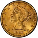 1882 Liberty Head $5 Half Eagle