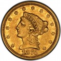 1874 Liberty Head $2.50 Gold Quarter Eagle Coin