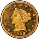 1888 Liberty Head $2.50 Gold Quarter Eagle Coin