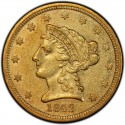 1842 Liberty Head $2.50 Gold Quarter Eagle Coin
