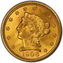 1906 Liberty Head $2.50 Gold Quarter Eagle Coin