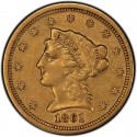 1861 Liberty Head $2.50 Gold Quarter Eagle Coin