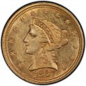 1867 Liberty Head $2.50 Gold Quarter Eagle Coin