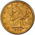 1892 Liberty Head $5 Half Eagle