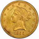 1866 Liberty Head $10 Gold Eagle