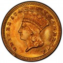 1871 Large Head Indian Princess Gold Dollar