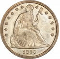 1859 Seated Liberty Silver Dollar