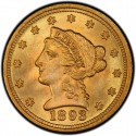 1893 Liberty Head $2.50 Gold Quarter Eagle Coin