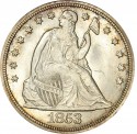 1853 Seated Liberty Silver Dollar