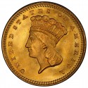 1873 Large Head Indian Princess Gold Dollar