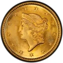 1850 Liberty Head Gold $1 Coin