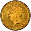 1875 Large Head Indian Princess Gold Dollar