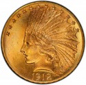 1912 Indian Head Gold $10 Eagle