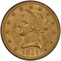 1851 Liberty Head $10 Gold Eagle