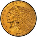 1908 Indian Head $5 Half Eagle