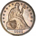 1851 Seated Liberty Silver Dollar