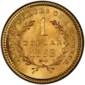 1853 Liberty Head Gold $1 Coin Value