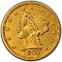 1870 Liberty Head $2.50 Gold Quarter Eagle Coin