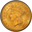 1863 Large Head Indian Princess Gold Dollar