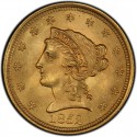 1852 Liberty Head $2.50 Gold Quarter Eagle Coin