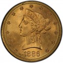 1886 Liberty Head $10 Gold Eagle